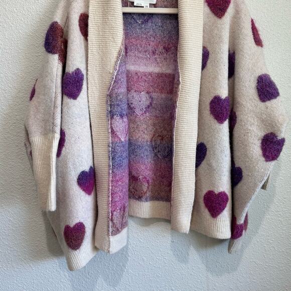 By Anthropologie Heart Cardigan Sweater Women's One Size Loungewear Cozy Boho - Picture 7 of 10